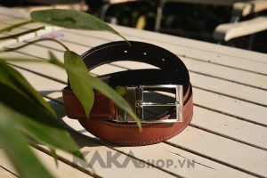 Thắt lưng da bò 2 mặt vàng đậm đen 201 4