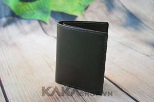 Ví da bò nam đứng cao cấp nâu xanh 310