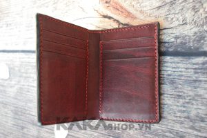 Ví da bò nam đứng cao cấp đỏ sậm 315 4