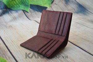 Ví da bò nam đứng cao cấp đỏ sậm 315 5