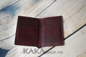Ví da bò nam đứng cao cấp đỏ sậm 315 6