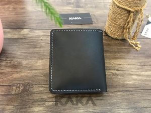 Ví da bò mini đen phối vàng đứng 319 2