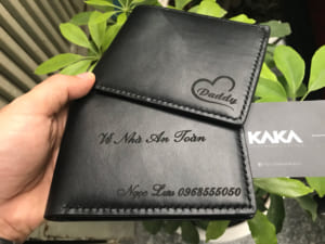 Ví da bò khắc tên 7