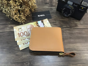 ví da bò zip kéo nhỏ gọn